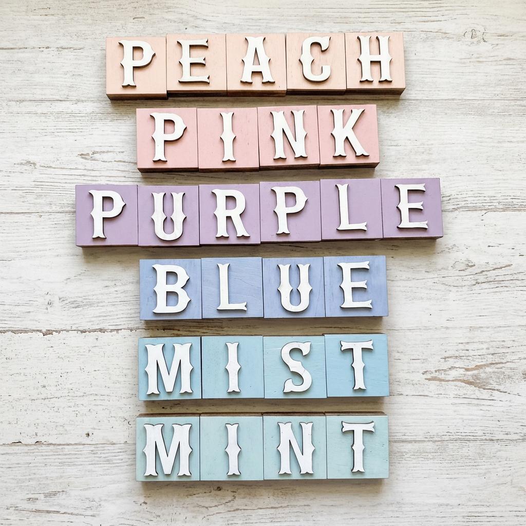 Personalized Pastel Wooden Letter Blocks, Custom Name, Nursery Decor