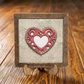 Wedding Anniversary Decor – Framed Lacy Heart Art, Rustic Farmhouse Keepsake