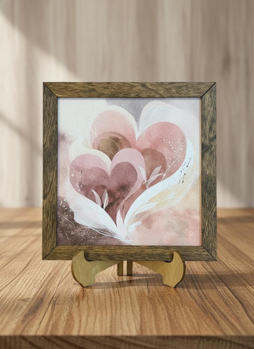 Rustic Heart Mini Wood Sign with Easel | Valentine's Day Decor