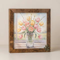 Tulip Mason Jar Wood Sign • Farmhouse Watercolor Floral Art