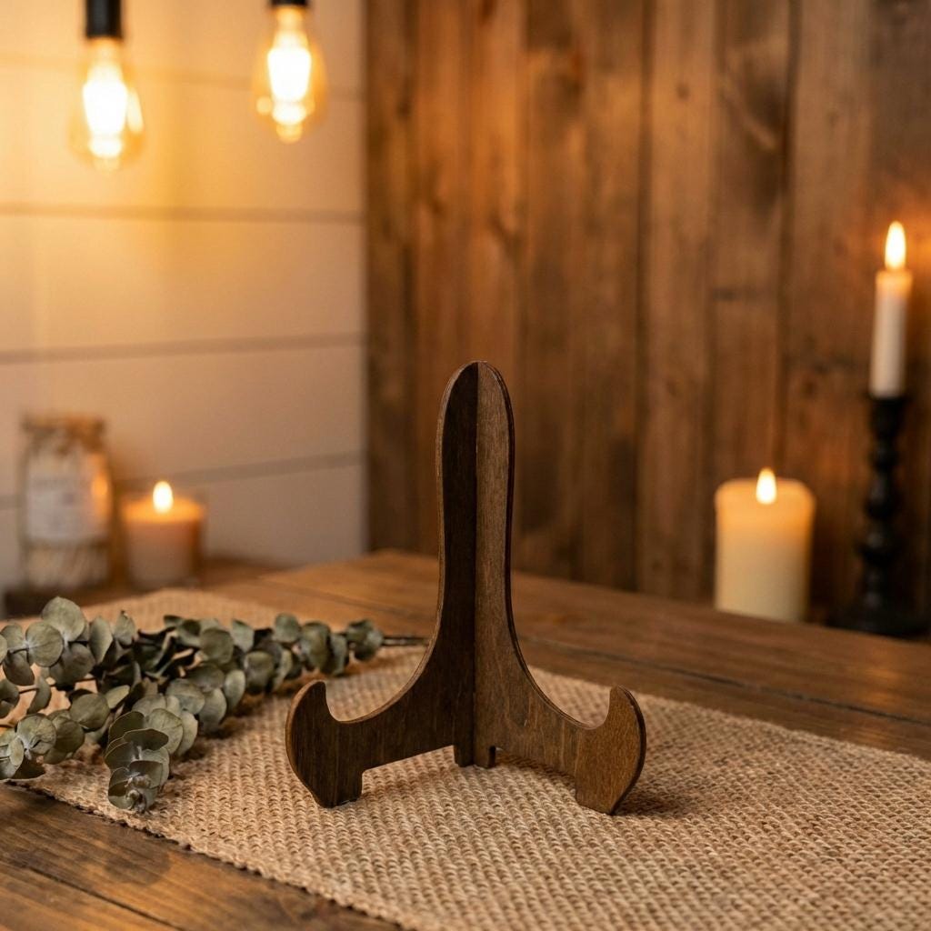 Small Wooden Display Easel – For Framed Art, Signs & Shelf Decor