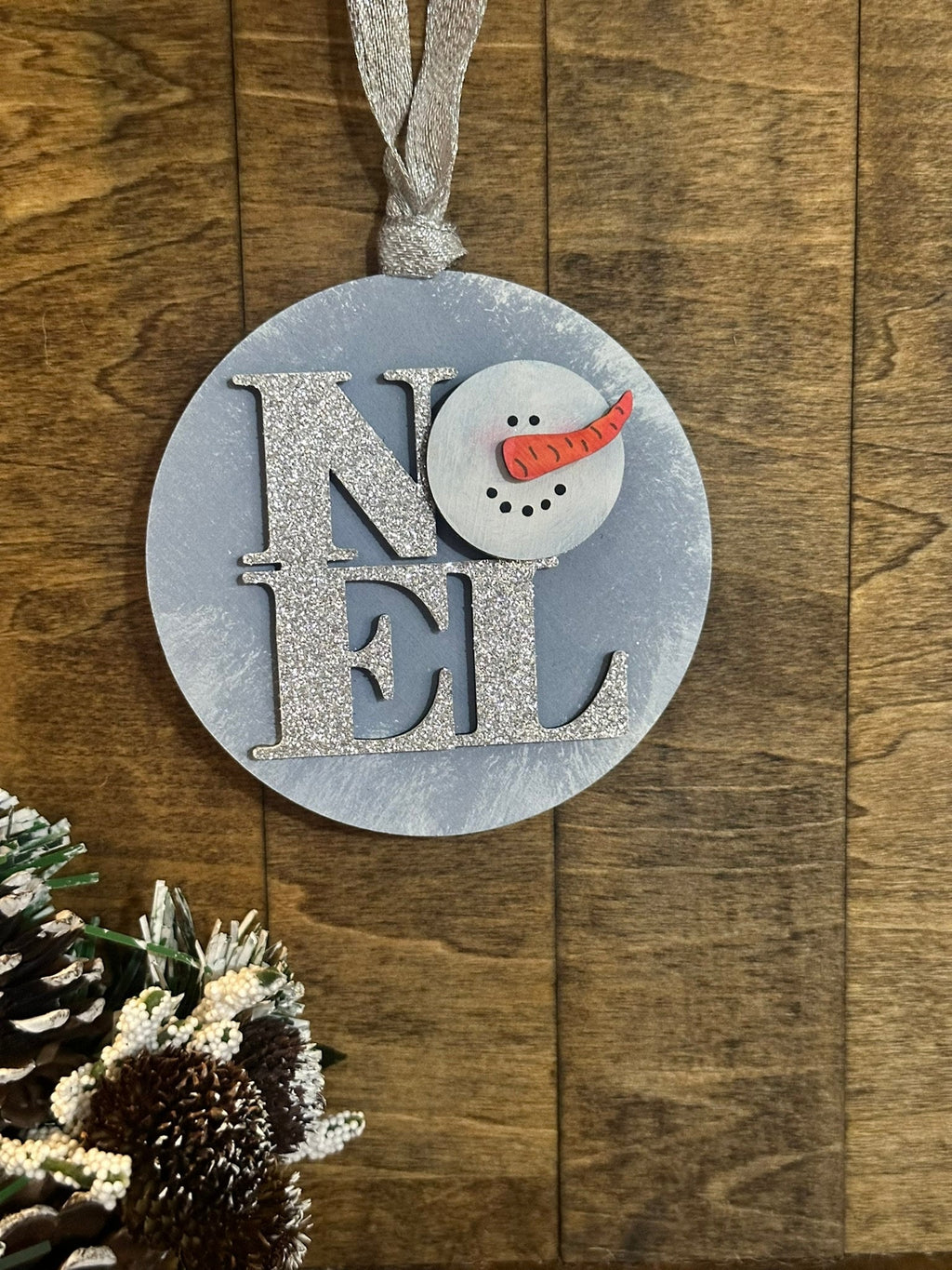 Handmade Noel Snowman Ornament – Rustic Christmas Decoration