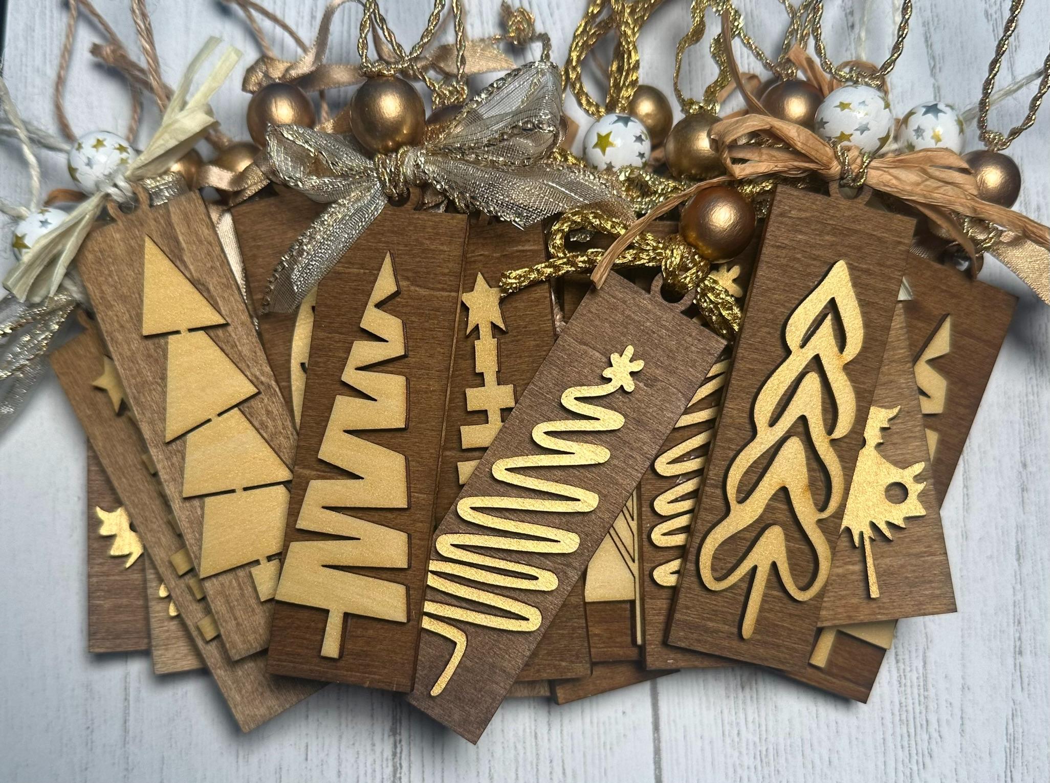 Traditional Christmas Tree Ornaments - Red Green Gold or a Mix - Single or Bulk Winter Tree Holiday Ornament Handcrafted Wholesale