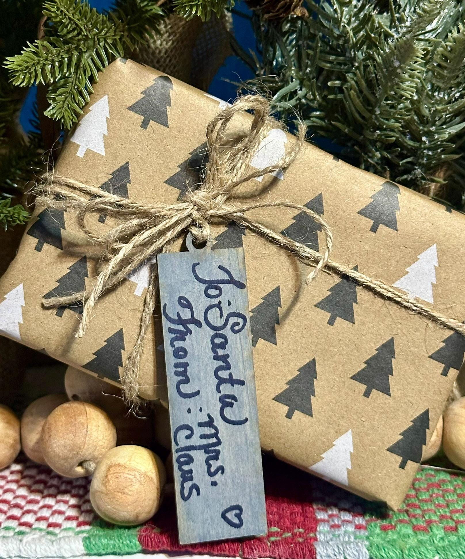 Rustic Wooden Tree Gift Tags Assorted Tree Designs and Colors – Handmade Holiday Tags or Christmas Tree Ornaments in Natural Wood Stains