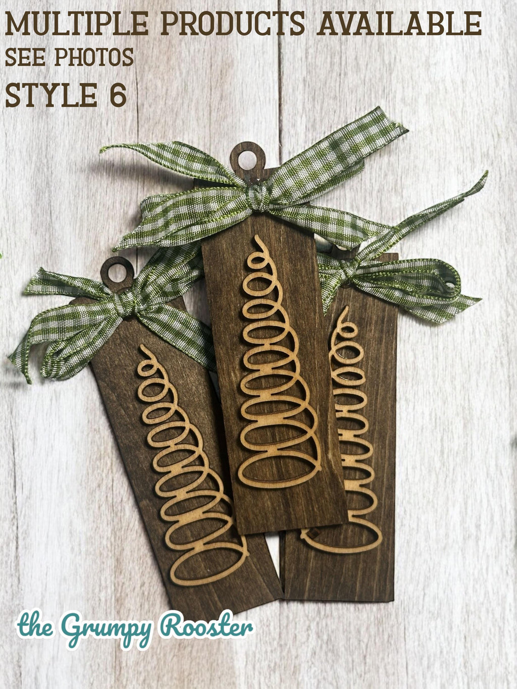 Rustic Wooden Christmas Ornaments Set of 3, Handmade Holiday Décor, Farmhouse Gift Tags, Tiered Tray Decorations, Rustic Christmas Decor