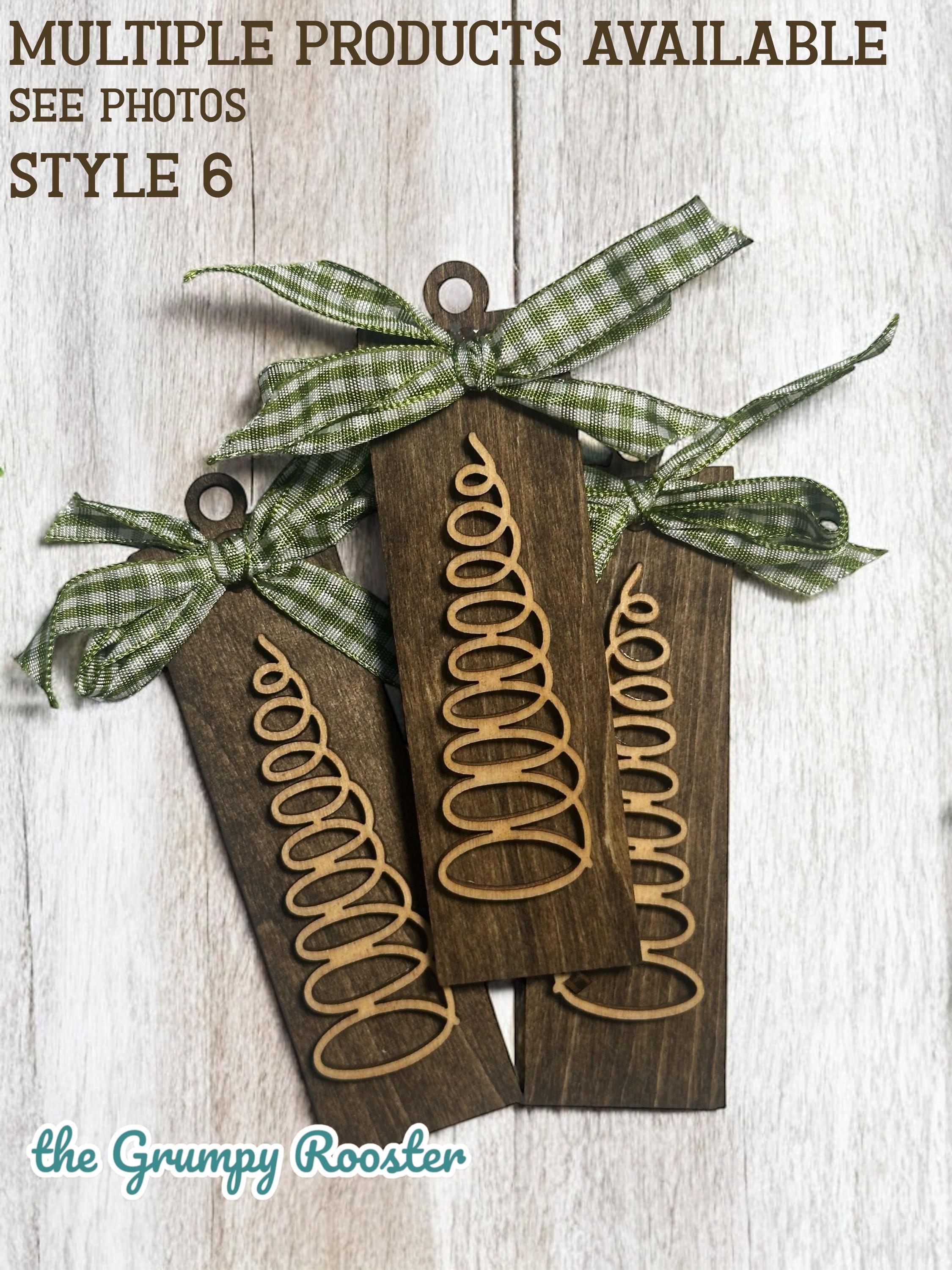 Rustic Wooden Christmas Ornaments Set of 3, Handmade Holiday Décor, Farmhouse Gift Tags, Tiered Tray Decorations, Rustic Christmas Decor