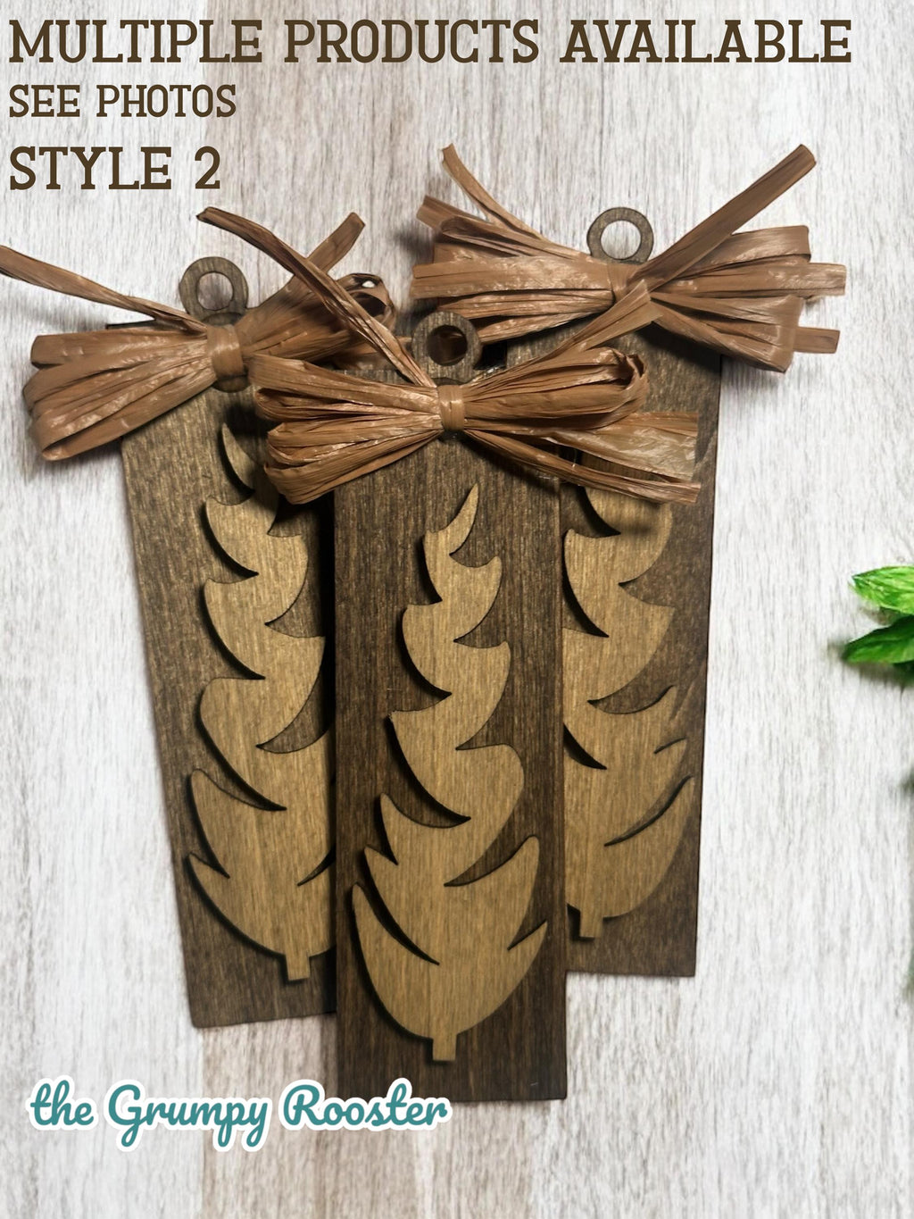 Rustic Wooden Christmas Ornaments Set of 3, Handmade Holiday Décor, Farmhouse Gift Tags, Tiered Tray Decorations, Rustic Christmas Decor