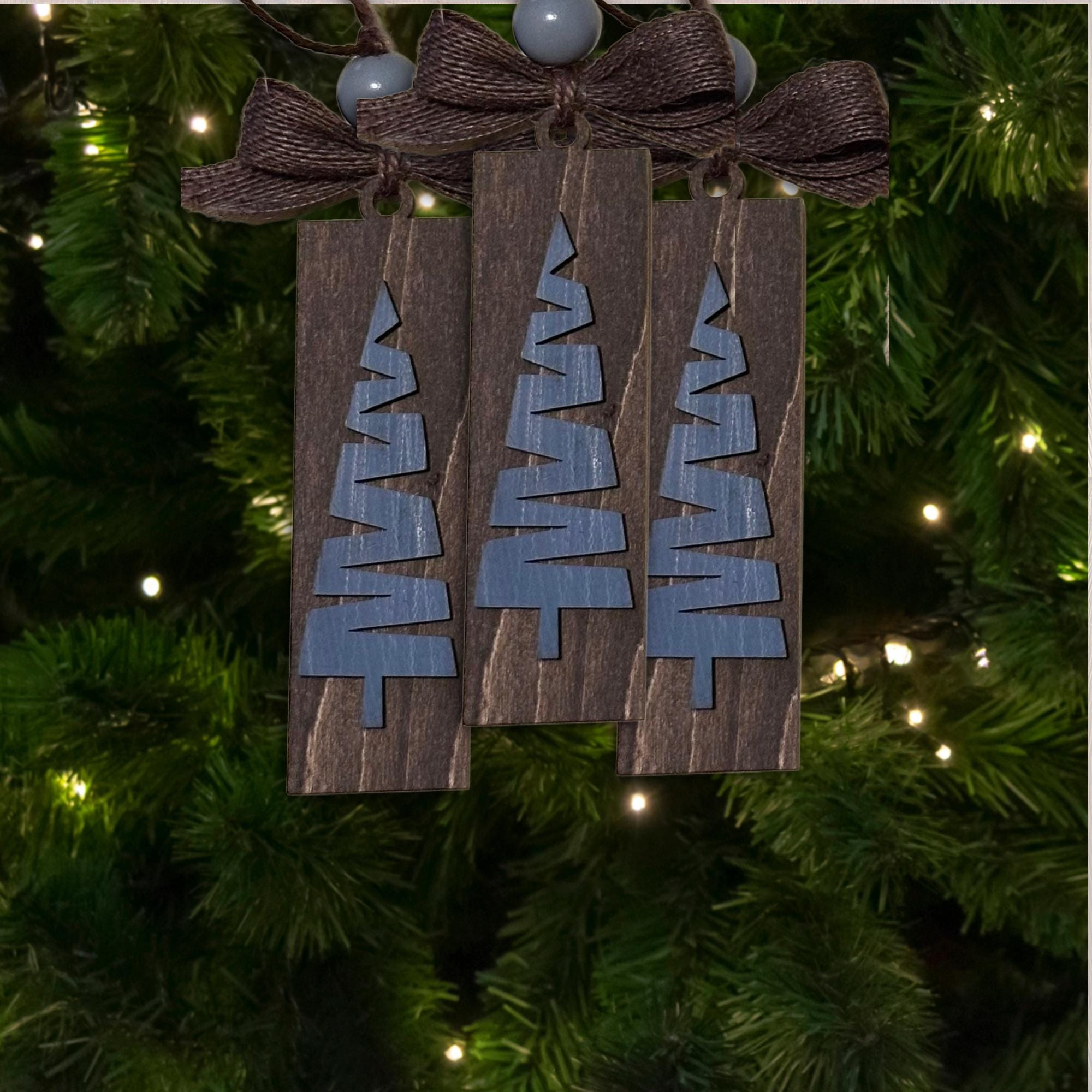 Dark Brown Old-Fashioned Christmas Decor Ornament, Wood Holiday Decor, handmade holiday ornament, wood holiday ornament, Single or Bulk Qty