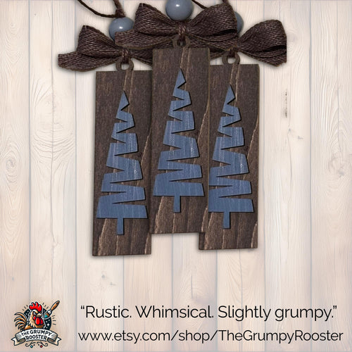 Dark Brown Old-Fashioned Christmas Decor Ornament, Wood Holiday Decor, handmade holiday ornament, wood holiday ornament, Single or Bulk Qty