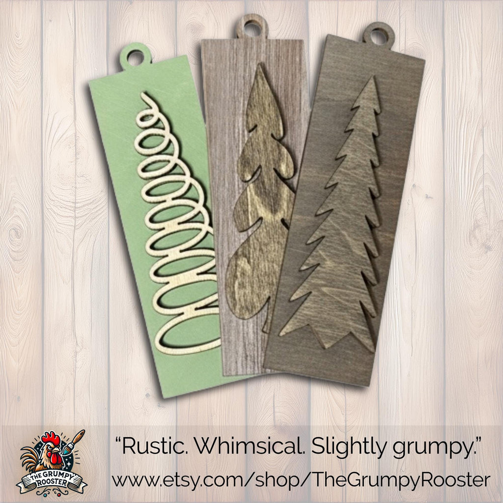 Rustic Christmas Tree Ornaments, Fast Shipping, Wood Farmhouse Holiday Decor DIY Gift Tag Neutral Minimal Tree Decorations Bulk Wholesale