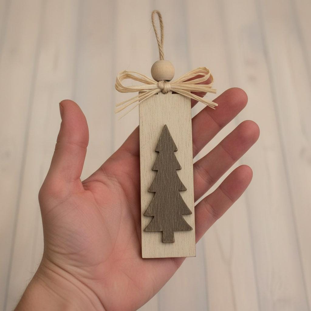 Rustic Neutral Christmas Tree Ornaments – Farmhouse Winter Decor – Set of 3, 10, or 20 – Cozy Boho Holiday Ornaments for Stockings & Gifts