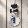 Rustic Snowman Ornament – Winter Blue Layered Wood Christmas Décor – Handmade Farmhouse Snowman, 3D Holiday Ornament, 5.5”