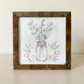 Eucalyptus Mason Jar Art Sign • Farmhouse Wood Frame Decor