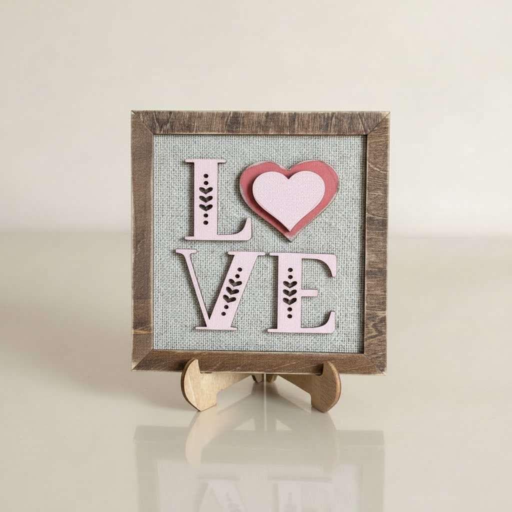 Mini Rustic LOVE Sign – Farmhouse Tiered Tray Decor