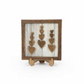 Rustic Tiered Heart Art Sign – 5.5” Square Shelf Decor – Rustic Farmhouse Tiered Tray Love Decor