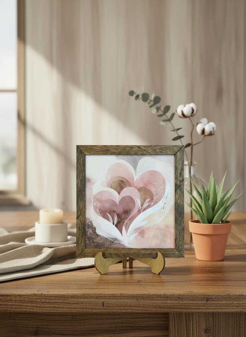 Rustic Heart Mini Wood Sign with Easel | Valentine's Day Decor