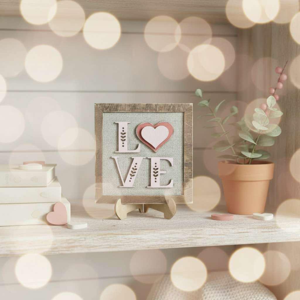 Mini Rustic LOVE Sign – Farmhouse Tiered Tray Decor