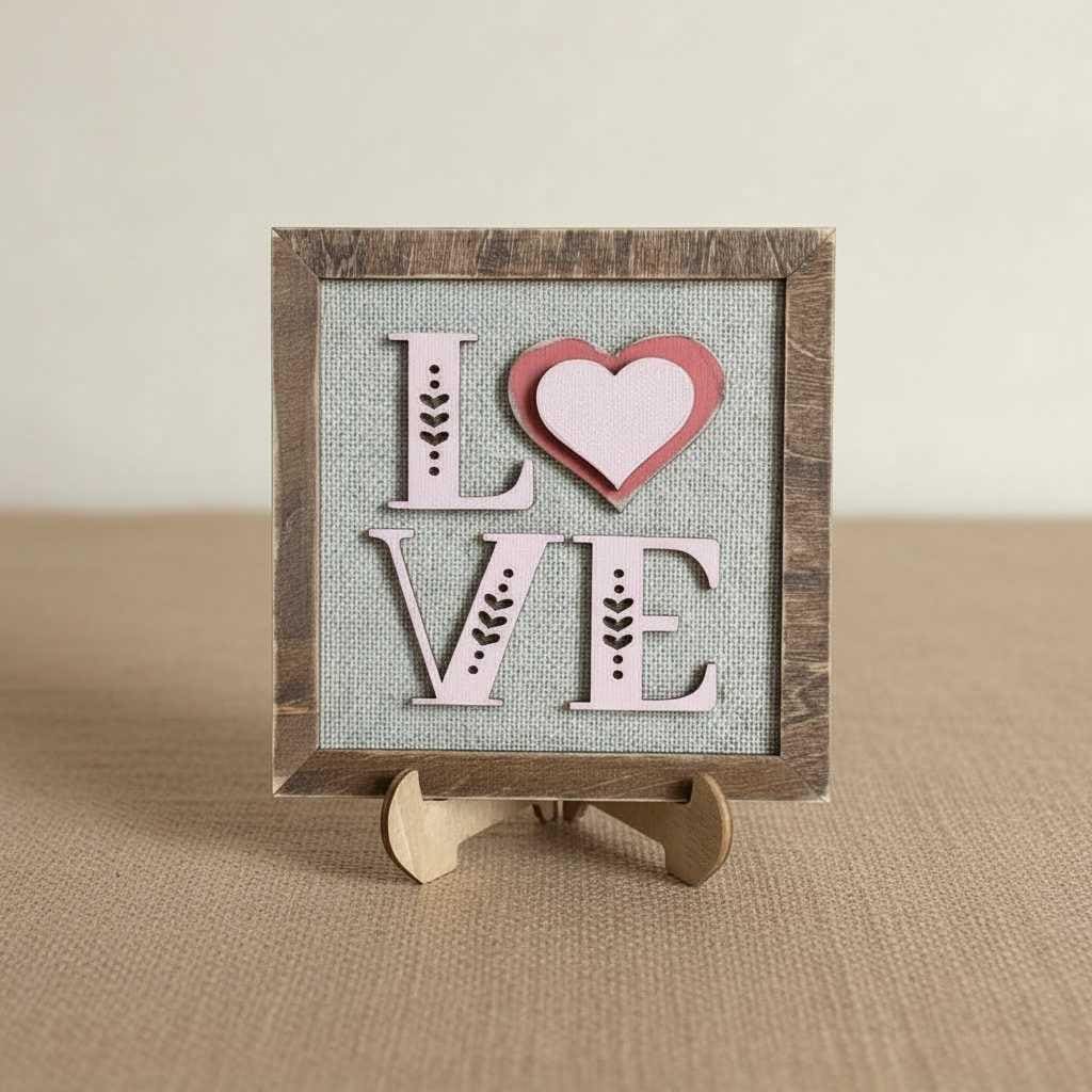 Mini Rustic LOVE Sign – Farmhouse Tiered Tray Decor