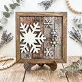 Winter Snowflake Sign, Layered Wood Snowflake Decor, Rustic Winter Shelf Sign, Farmhouse Winter Decor