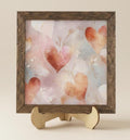 Floral Heart Framed Art, Rustic Farmhouse Shelf Decor, 5.5 Inch
