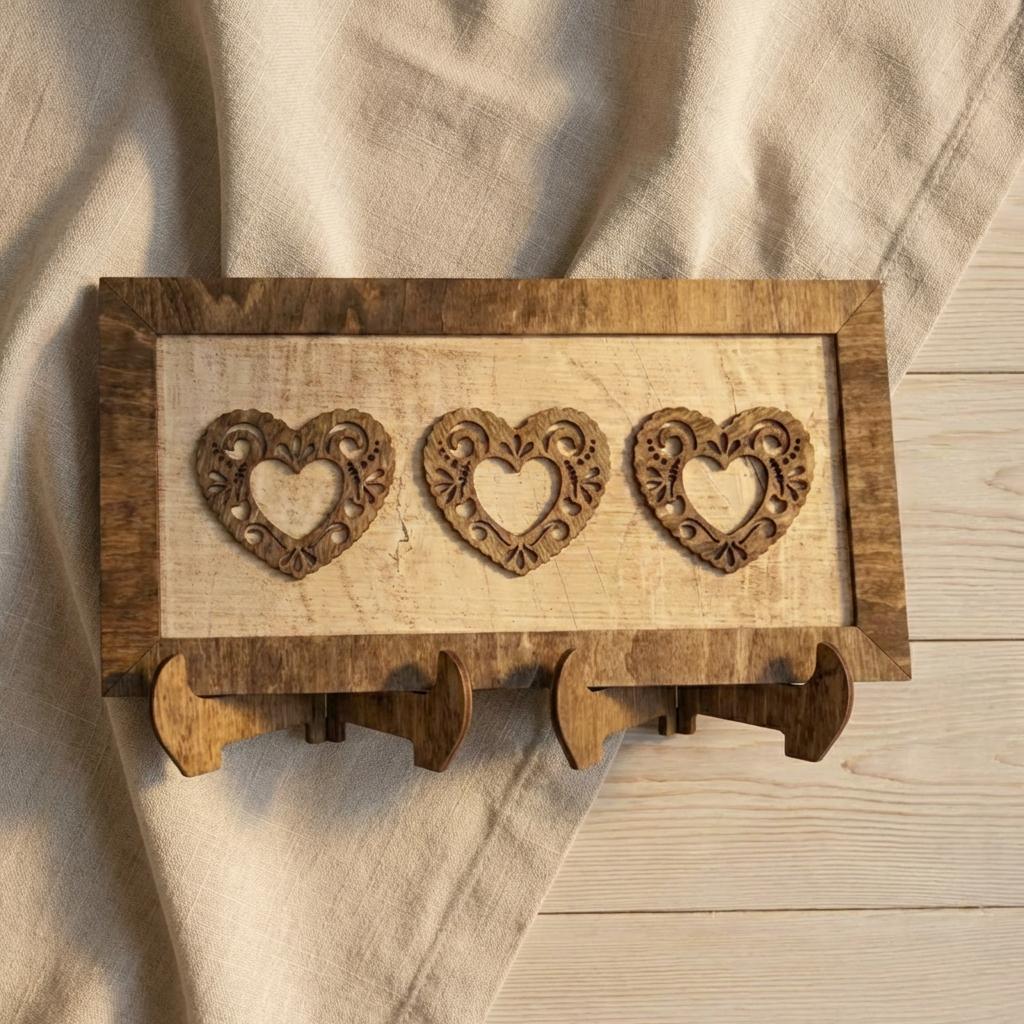 Rustic Lace Heart Wall Art, Layered Wood Heart Decor, Farmhouse Heart Sign, Year Round Home Decor