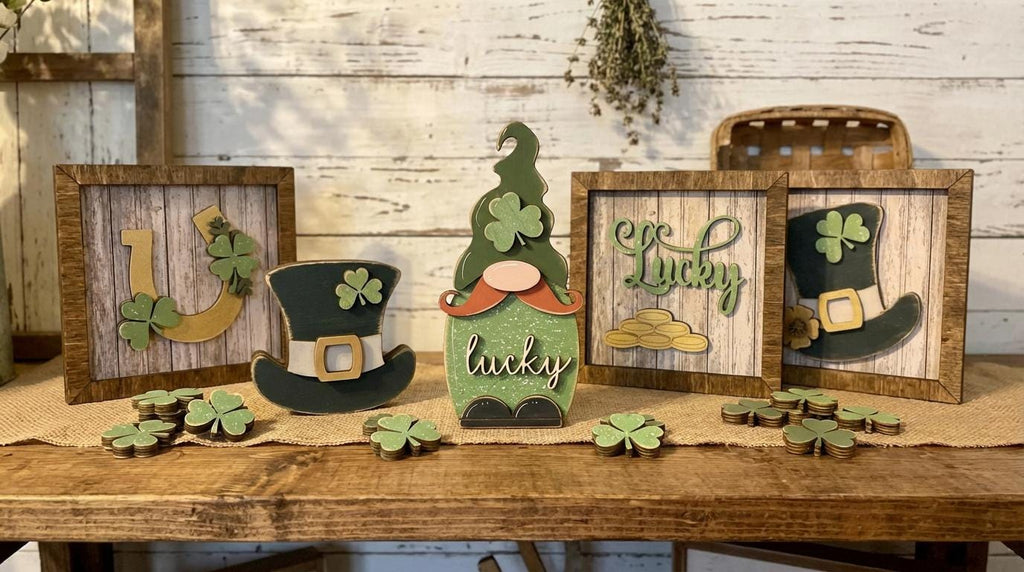 Rustic Leprechaun Hat Shelf Sitter – St Patrick's Day Tiered Tray Decor
