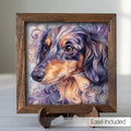 Dapple Dachshund Dog Framed Art, Watercolor Dachshund Portrait, 5.5 Inch Shelf Decor with Easel, Dog Lover Gift