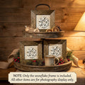 Winter Snowflake Mini Framed Sign | Tiered Tray Decor | 3D Wood Snowflake | Christmas Farmhouse Decor | Magnet & Stand Included