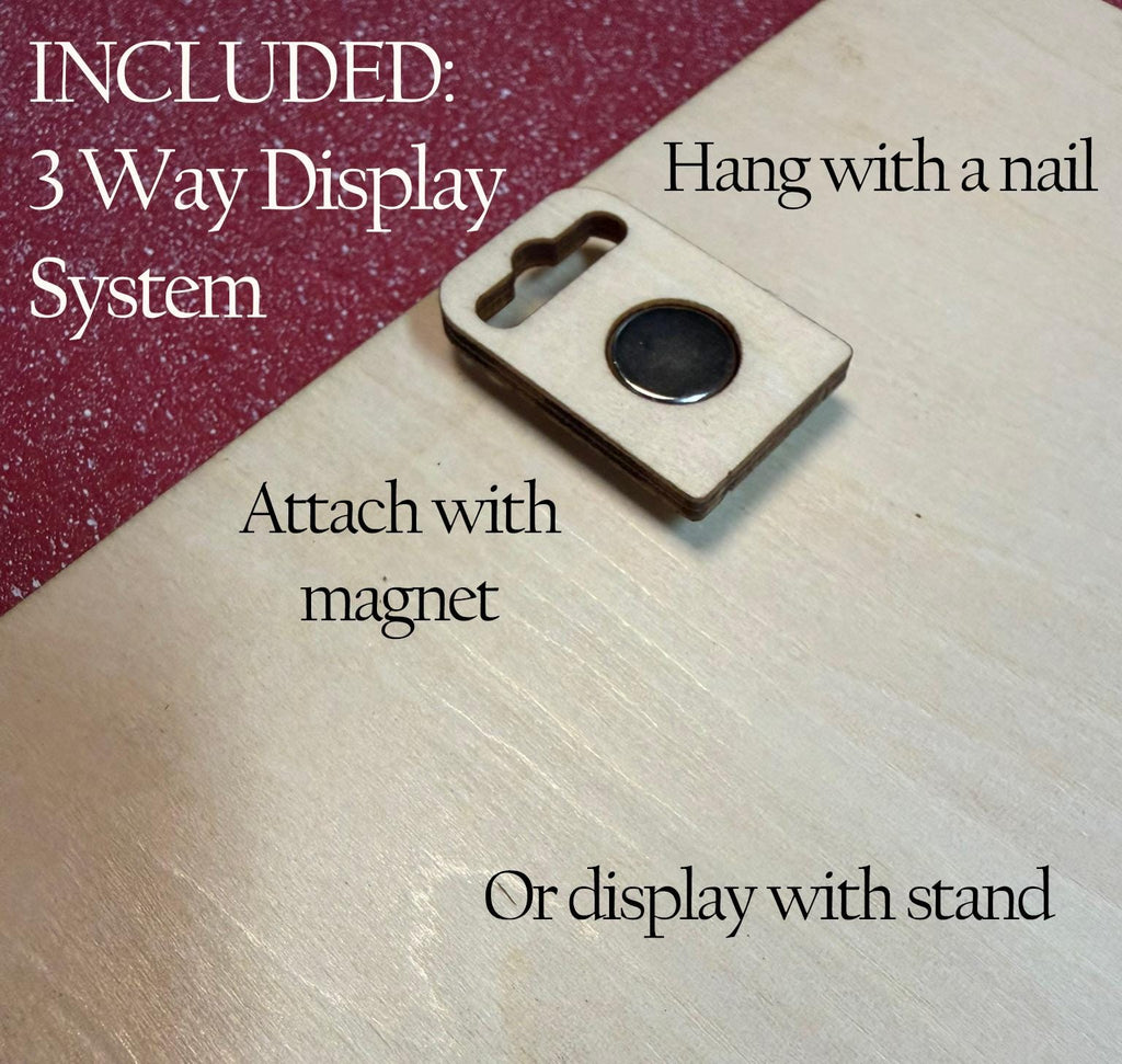 Winter Snowflake Mini Framed Sign | Tiered Tray Decor | 3D Wood Snowflake | Christmas Farmhouse Decor | Magnet & Stand Included