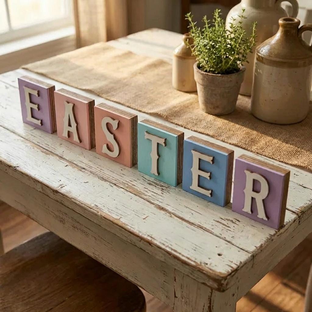 Personalized Pastel Wooden Letter Blocks, Custom Name, Nursery Decor