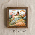 Whimsical City Art, Colorful Fantasy Town, Framed Shelf Decor