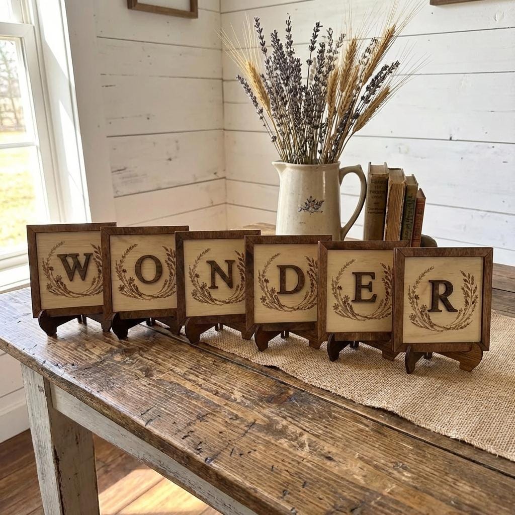 Custom Baby Name Wooden Wall Sign – Framed Rustic Nursery Decor – Farmhouse Wood Name Letters – Personalized Nursery Gift