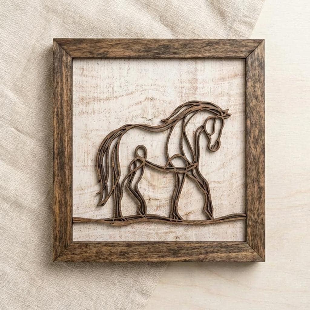 Rustic Farm Wall Art, Layered Wood Farm Decor, Horse Sign, Gift for Horse Lover, Farmhouse Wall Hanging