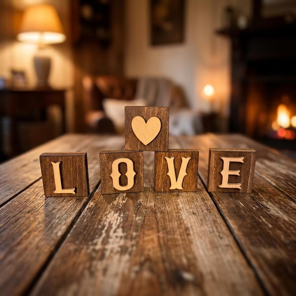 Personalized Wooden Letter Blocks, Rustic Name Blocks, Farmhouse Decor