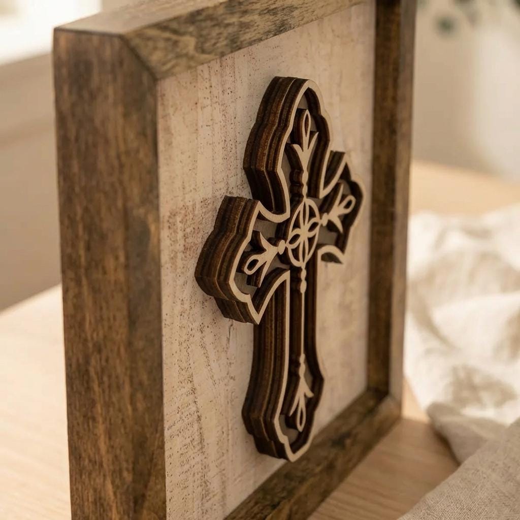 Ornate Cross Wall Art – Christian Easter Decor – Church Entryway Decor – Farmhouse Religious Home Accent - TheGrumpyRooster