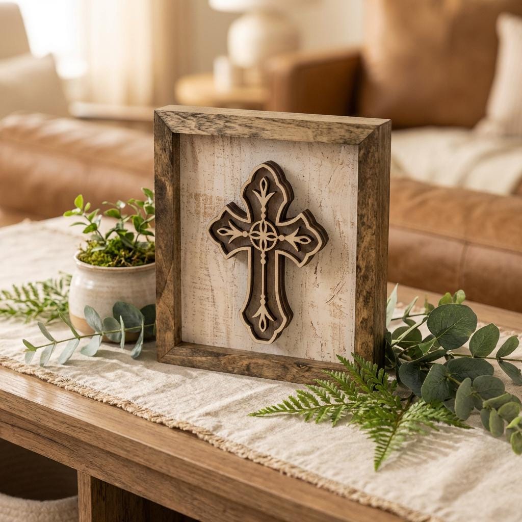 Ornate Cross Wall Art – Christian Easter Decor – Church Entryway Decor – Farmhouse Religious Home Accent - TheGrumpyRooster