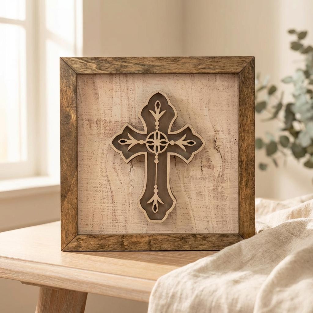 Ornate Cross Wall Art – Christian Easter Decor – Church Entryway Decor – Farmhouse Religious Home Accent - TheGrumpyRooster