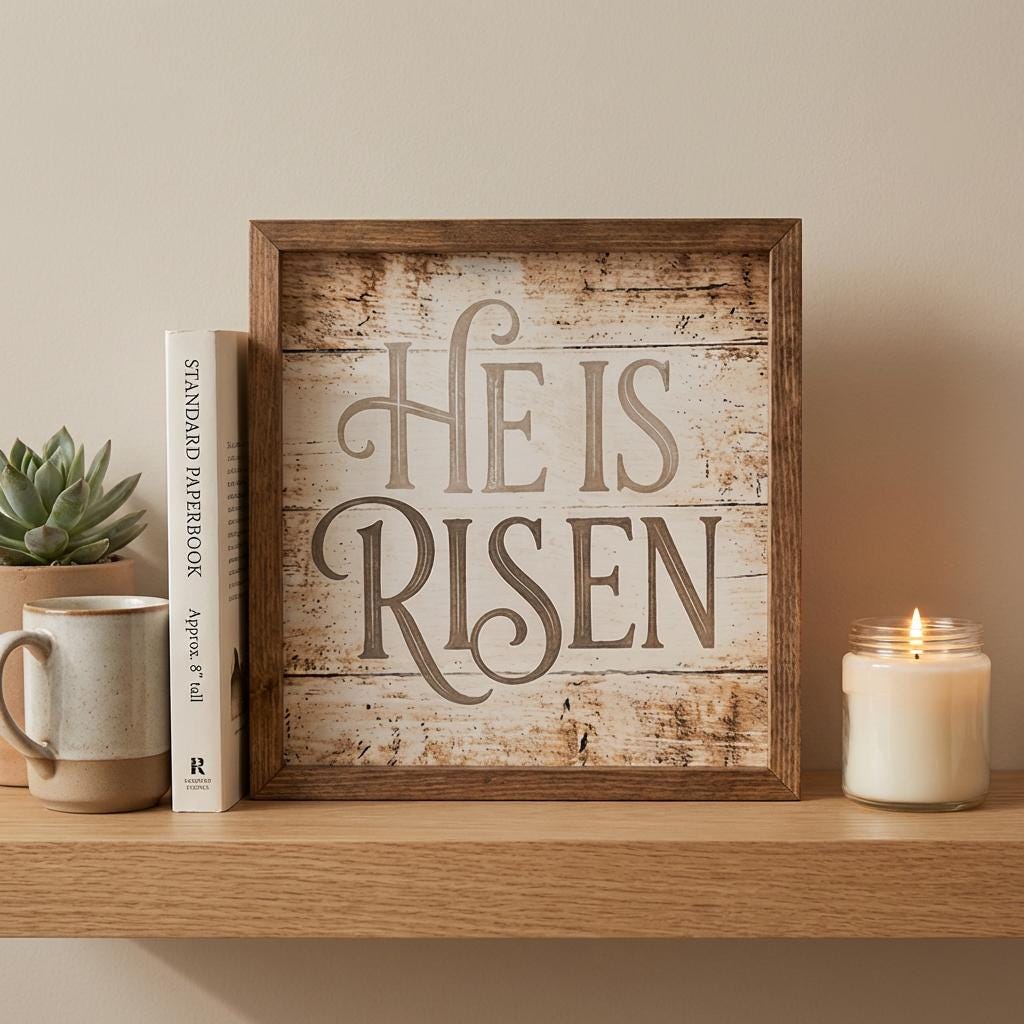 He is Risen Framed Christian Art, Easter Wall Decor, Christian Gift, Religious Wall Art, Scripture Decor, Faith Home Decor, Easter Decor - TheGrumpyRooster