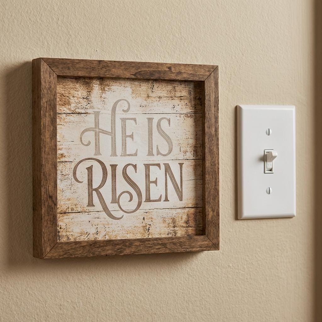 He is Risen Framed Christian Art, Easter Wall Decor, Christian Gift, Religious Wall Art, Scripture Decor, Faith Home Decor, Easter Decor - TheGrumpyRooster