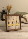 Rustic Gnome Trio Framed Wood Art, Farmhouse Tiered Tray Decor, Spring Gnome Decor, Handmade Wooden Gnome Sign, Cottage Style Gift - TheGrumpyRooster