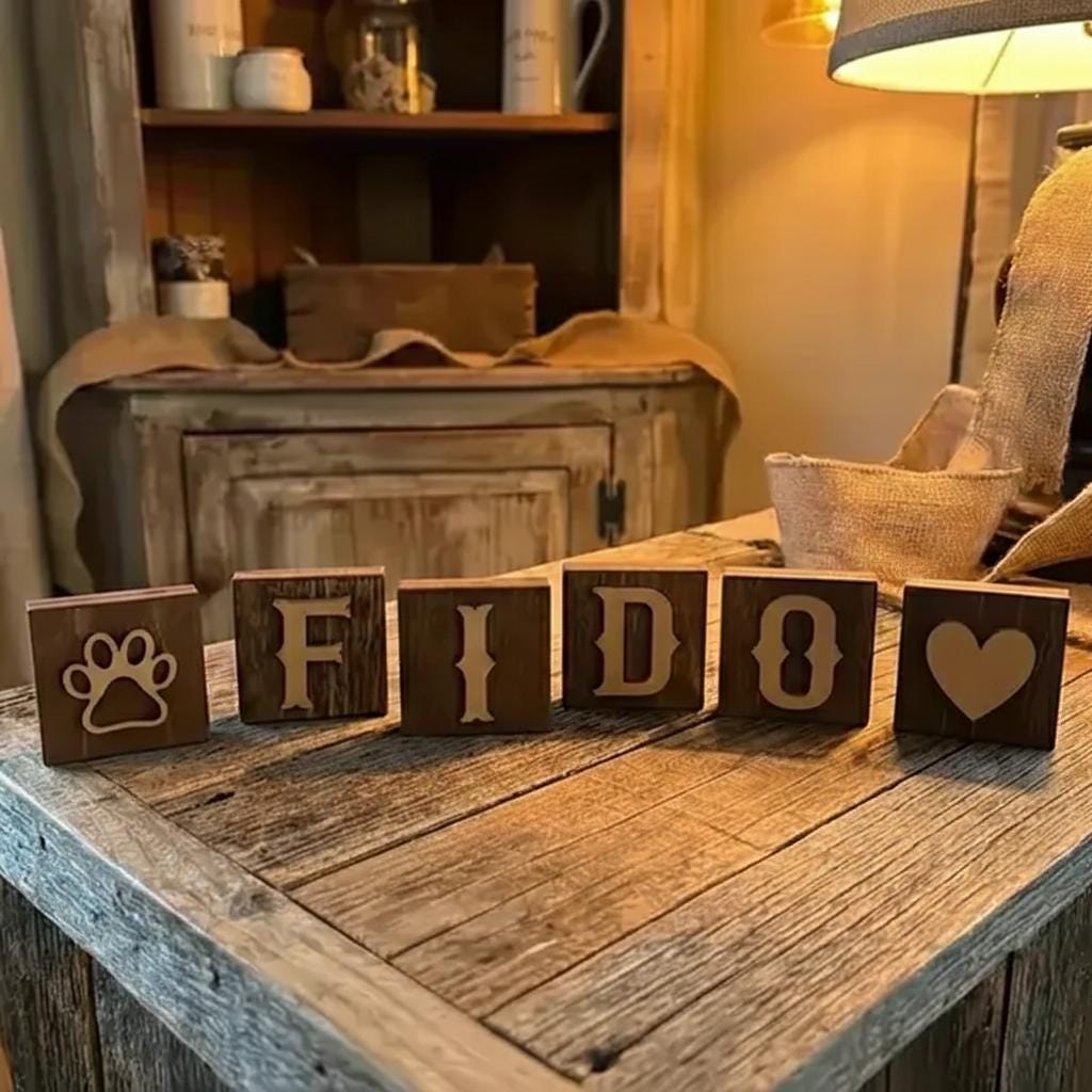 Personalized Wooden Letter Blocks, Rustic Name Blocks, Farmhouse Decor