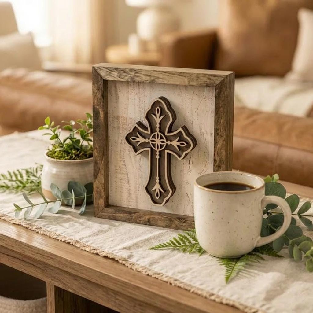 Ornate Cross Wall Art – Christian Easter Decor – Church Entryway Decor – Farmhouse Religious Home Accent - TheGrumpyRooster