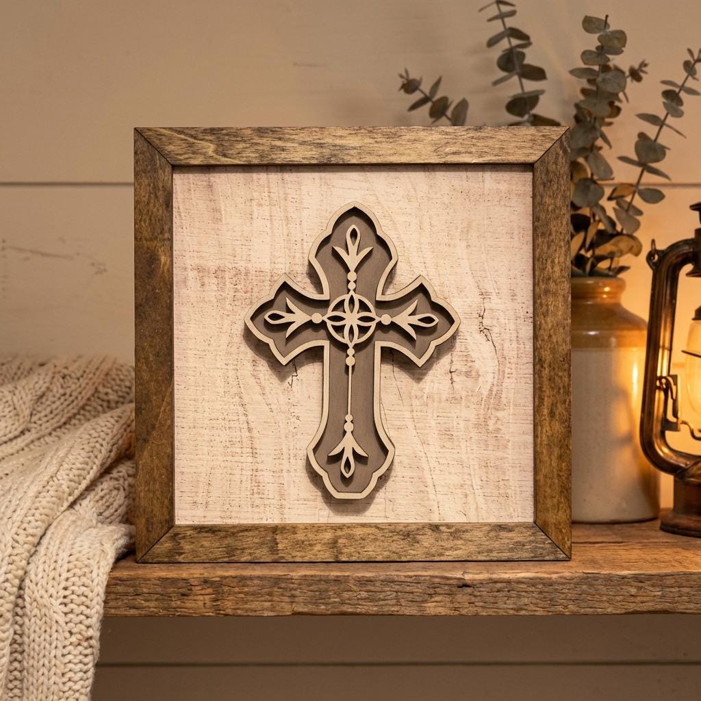 Ornate Cross Wall Art – Christian Easter Decor – Church Entryway Decor – Farmhouse Religious Home Accent - TheGrumpyRooster
