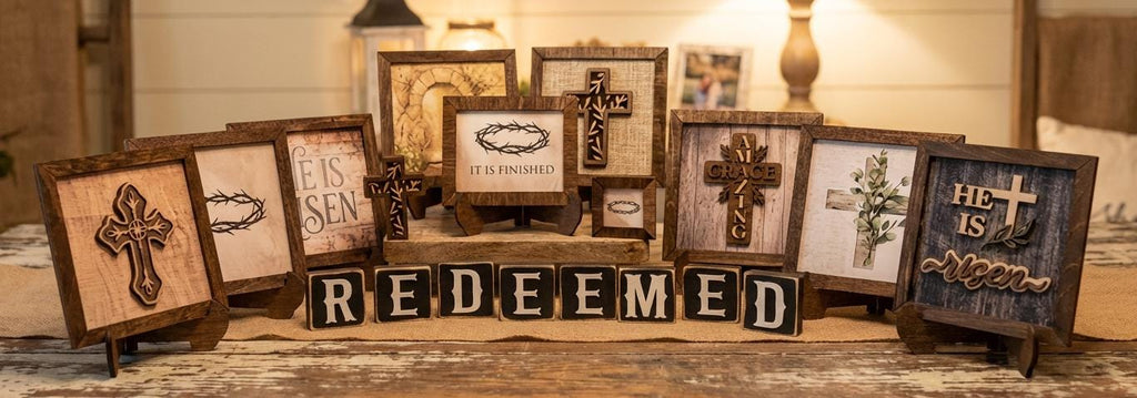 Botanical Cross Framed Christian Art, Easter Wall Decor, Christian Gift, Religious Wall Art, Scripture Decor, Faith Home Decor, Easter Gift - TheGrumpyRooster