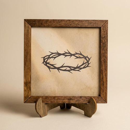 Crown of Thorns Framed Christian Art, Easter Wall Decor, Scripture Decor, Christian Gift, Religious Wall Art, Faith Home Decor, Easter Decor - TheGrumpyRooster