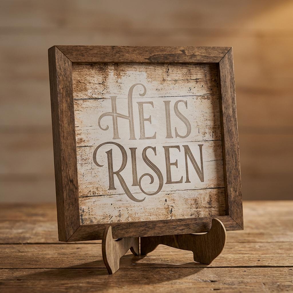 He is Risen Framed Christian Art, Easter Wall Decor, Christian Gift, Religious Wall Art, Scripture Decor, Faith Home Decor, Easter Decor - TheGrumpyRooster