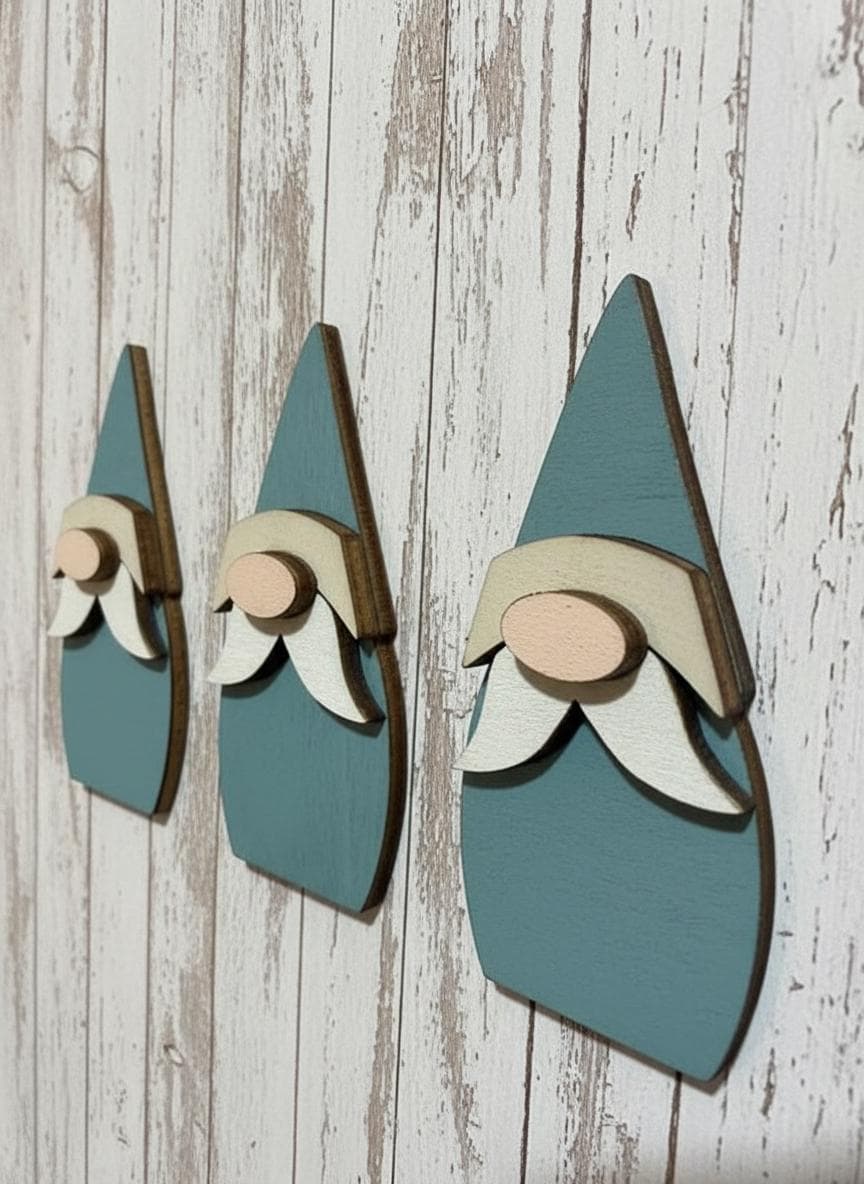 Rustic Gnome Trio Framed Wood Art, Farmhouse Tiered Tray Decor, Spring Gnome Decor, Handmade Wooden Gnome Sign, Cottage Style Gift - TheGrumpyRooster