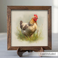 Rustic Rooster Framed Wood Art | Farmhouse Chicken Decor | Country Kitchen Shelf Decor | Farmhouse Gift Idea - TheGrumpyRooster