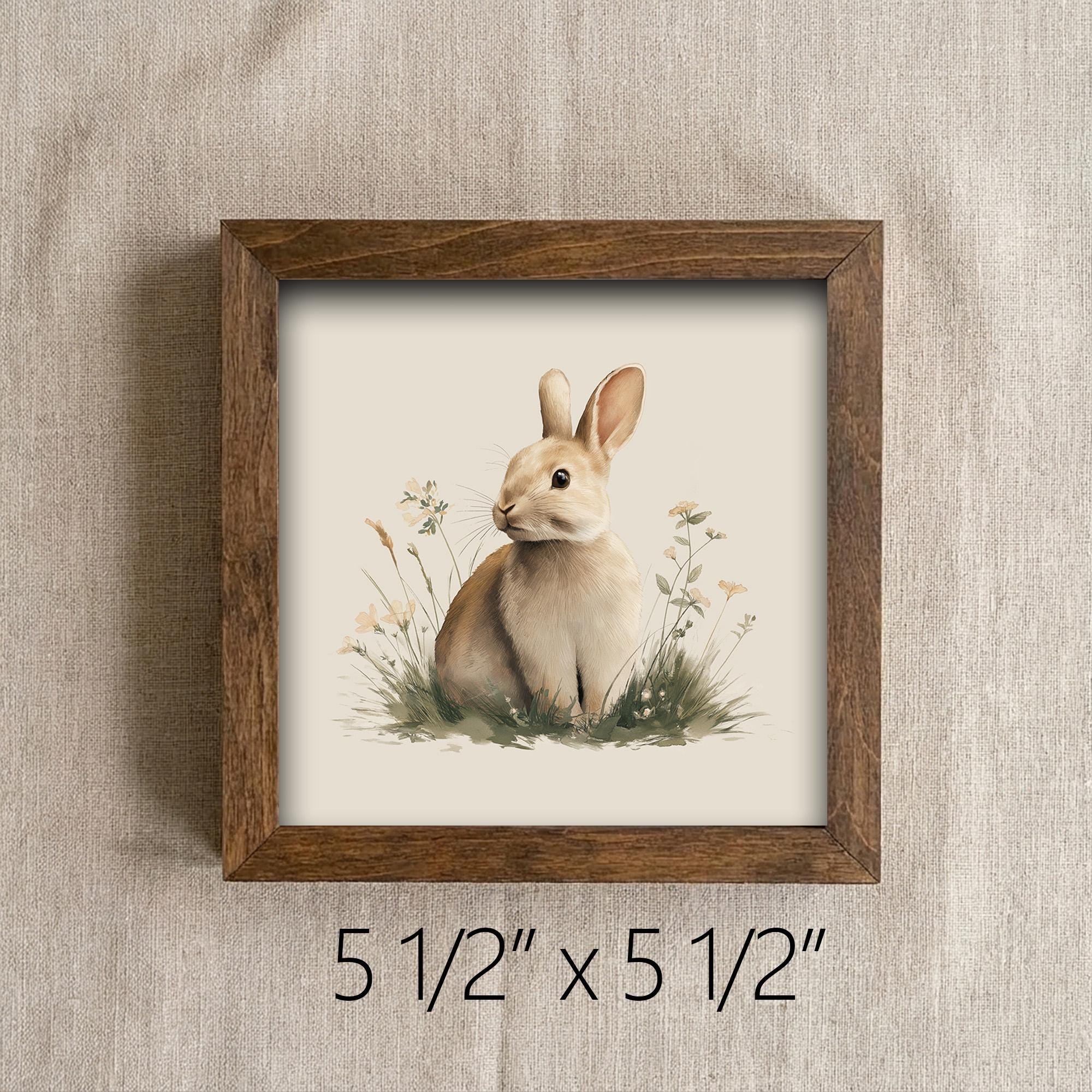 Rustic Bunny Framed Decor | Farmhouse Spring Decor | Easter Bunny Shelf Sitter Art | Spring Farmhouse Gift - TheGrumpyRooster