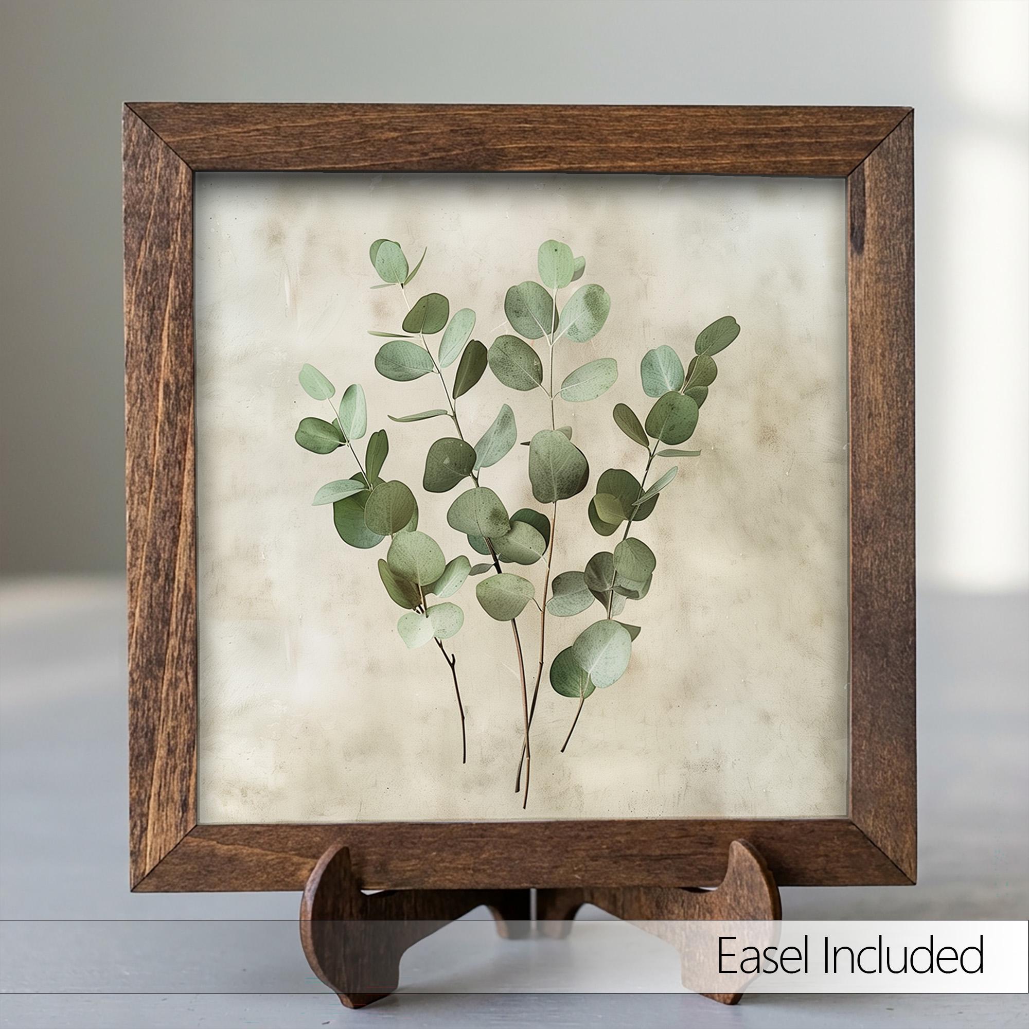 Eucalyptus Botanical Framed Wood Art | Farmhouse Greenery Decor | Rustic Wall Art | Nature Inspired Home Gift - TheGrumpyRooster